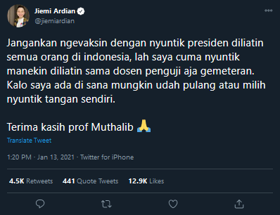 tangan gemetar dokter saat suntik jokowi