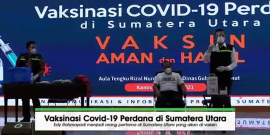 Jadi Orang Pertama di Sumut, Begini Potret Gubernur Edy saat Divaksin Covid-19