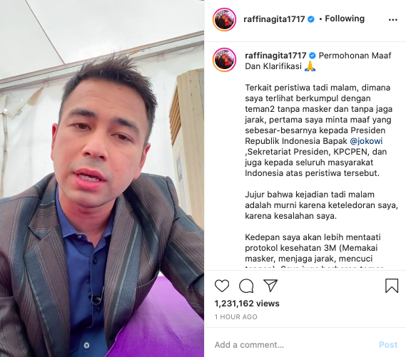 dapat teguran usai divaksinasi ini klarifikasi dan permohonan maaf raffi ahmad