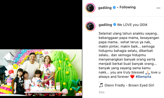 penuh bahagia intip momen gisella anastasia dan gading rayakan ulang tahun gempi