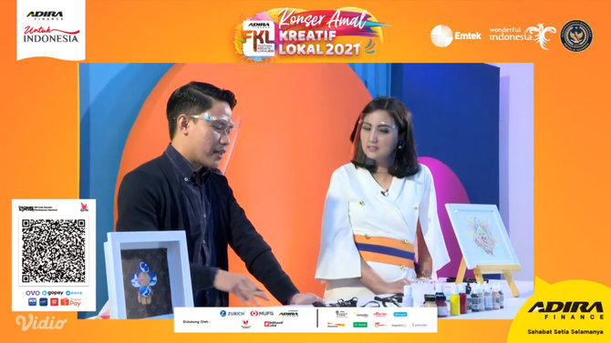 serunya melukis masker bersama leka putra di konser amal kreatif lokal
