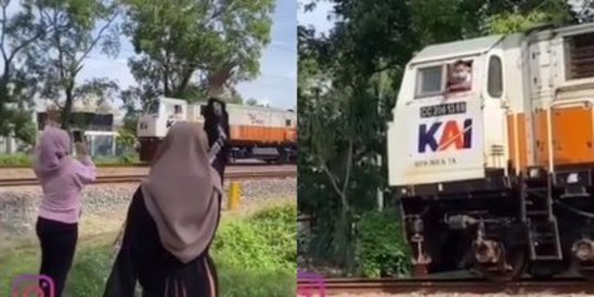 Viral Kereta Api Berhenti karena Digoda Para Gadis, Masinis Sampai Keluar Jendela