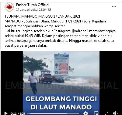 hoaks tsunami di manado