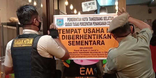 Langgar PPKM, Tiga Kafe di Tangsel Disegel