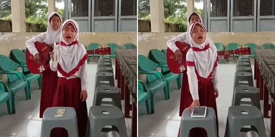 Bocah SD Lantang Nyanyi dan Main Gitar, Sampaikan Pesan Menohok ke Jokowi