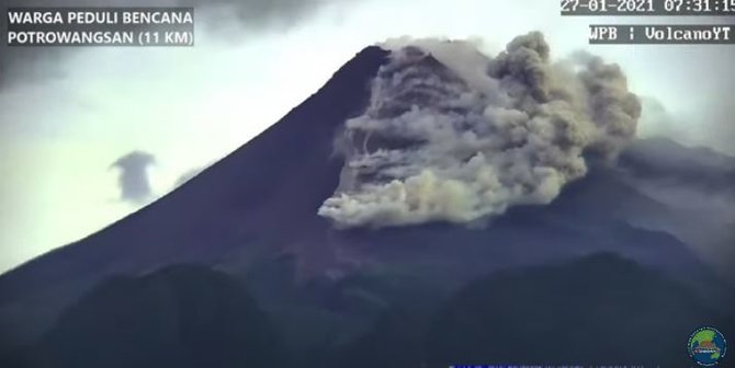 luncuran awan panas merapi 21 januari