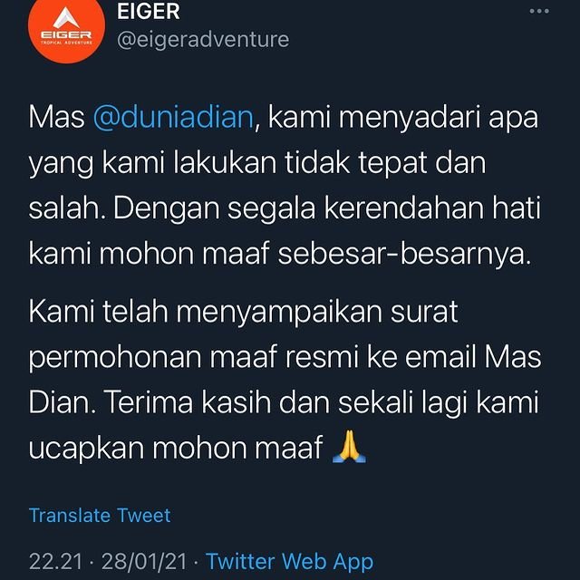 youtuber kaget dapat surat komplain dari eiger