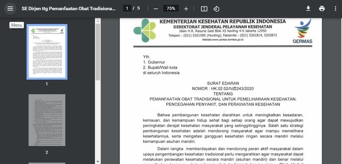 hoaks surat edaran dari kemenkes terkait ramuan covid 19