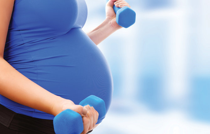 illustration of pregnant mother exercising