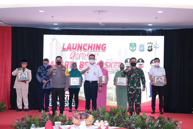 polda metro launching gerakan jakarta bermasker