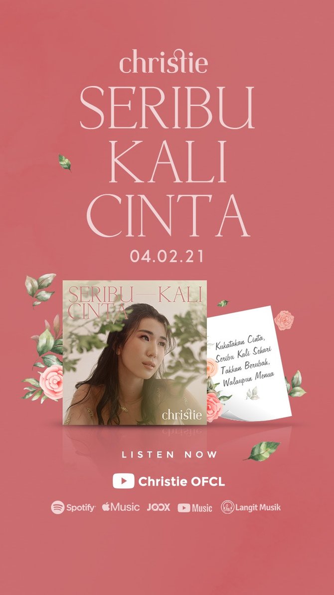 christie rilis single 039seribu kali cinta039 dalam debutnya di dunia musik tanah air