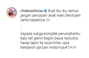 chelsea olivia ngamuk lihat glenn