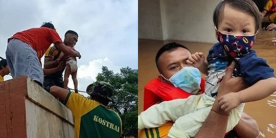 Momen Dramatis Pasukan Kostrad TNI Evakuasi Balita Terkepung Banjir, Ini Potretnya