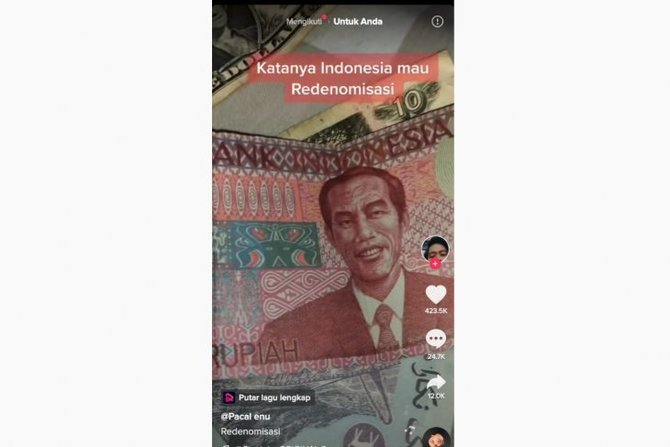 video uang redenominasi bergambar wajah presiden jokowi