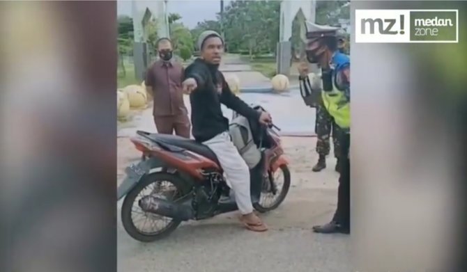 pria ini ngamuk saat kena razia masker sempat tantang polisi