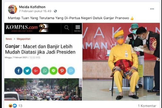 hoaks ganjar sebut macet dan banjir mudah diatasi jika jadi presiden