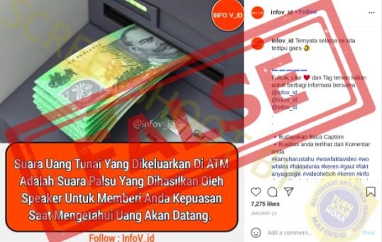 tidak benar suara mesin atm bersumber dari speaker