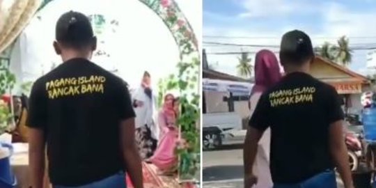 Akses Jalan Tertutup Pria Pakai Celana Pendek Nekat Terobos Tenda Hajatan 0146