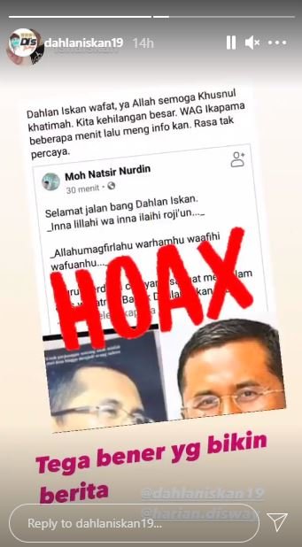 hoaks dahlan iskan meninggal dunia