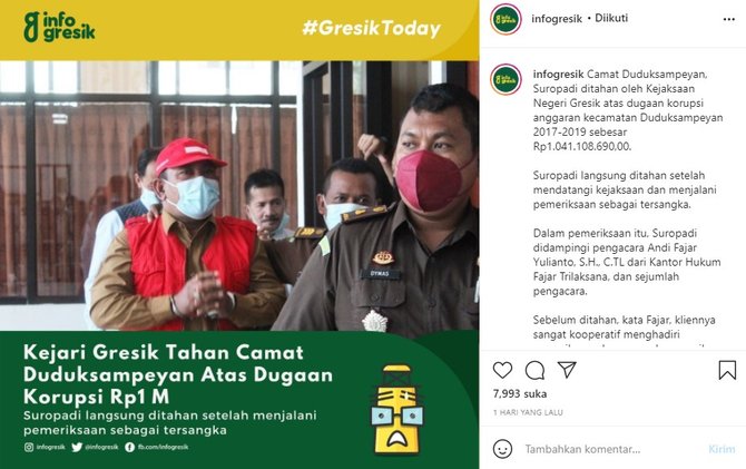 dugaan korupsi camat duduksampeyan gresik