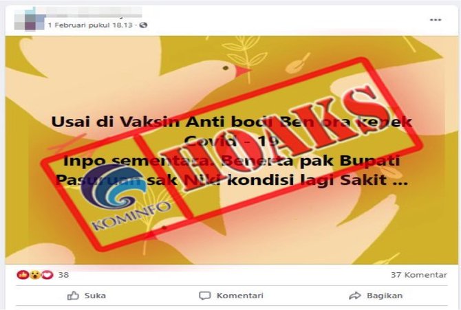 hoaks bupati pasuruan sakit usai divaksin covid