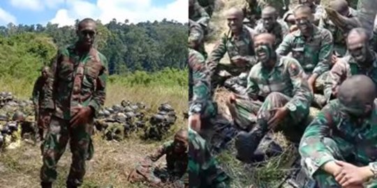 Di Tengah Latihan Perang, Aksi Kocak Prajurit TNI Asal Papua Bikin 1 Pasukan Tertawa