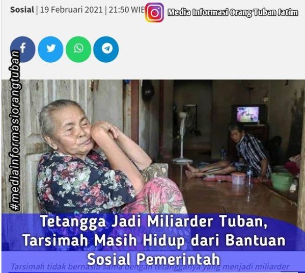 tetangganya jadi miliarder lansia ini masih andalkan bansos untuk hidup