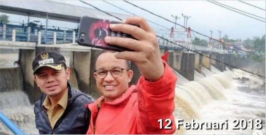 tidak benar anies selife saat banjir