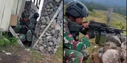 Mendebarkan, Ini Video TNI Tembaki KKB Papua dengan Senapan Mesin