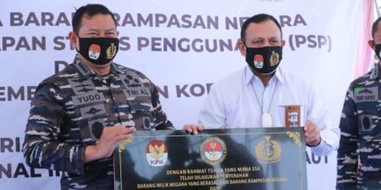 KPK Serahkan Aset Rampasan Korupsi ke TNI AL Senilai Rp55,8 Miliar