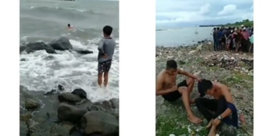 Video 2 Taruna Nekat Terjun ke Laut saat Gelombang Tinggi, Selamatkan Bocah Tenggelam