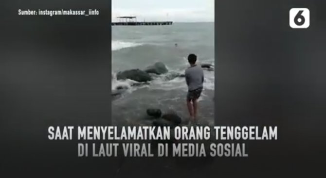 viral dua pemuda tolong orang tenggelam di laut aksi heroiknya tuai pujian