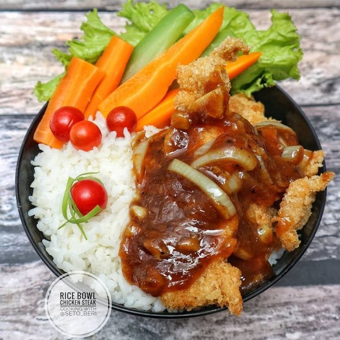 10 resep rice bowl berbagai bahan lezat dan mudah dibuat