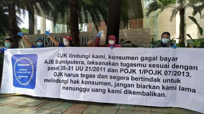 aksi damai nasabah gagal bayar ajb bumiputera di ojk