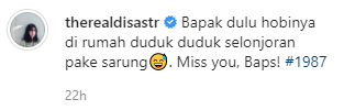 dian sastro unggah foto lawas ayah