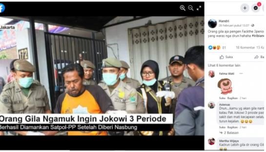 tangkapan layar berita orang gila ingin jokowi 3 periode