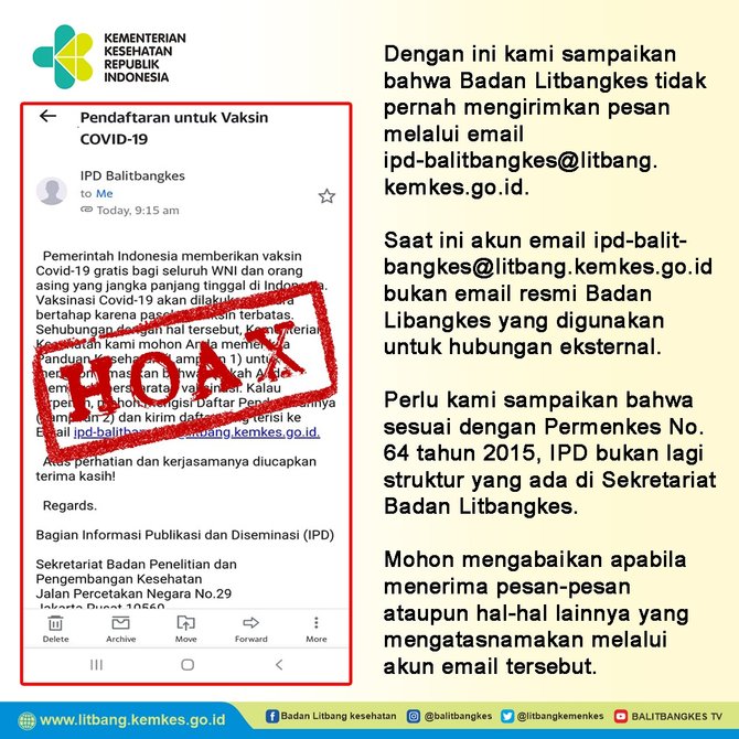 hoaks email catut nama ipd litbangkes terkait pemberian vaksin covid 19