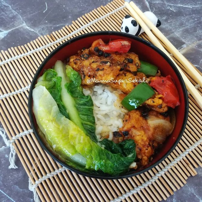 resep rice bowl sederhana