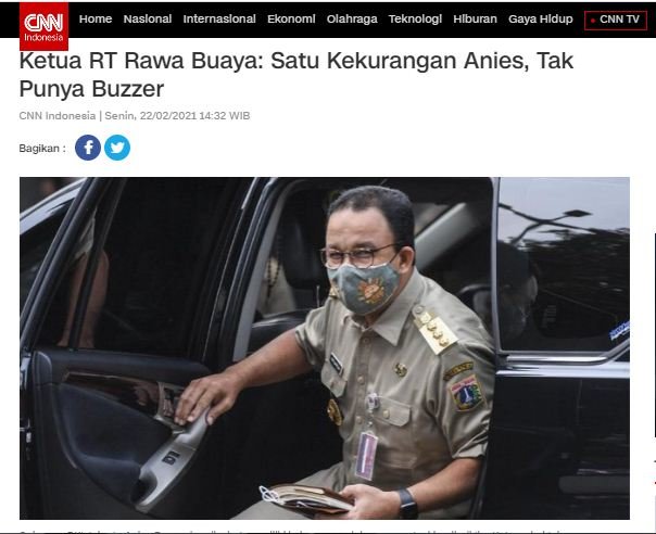 tidak benar judul artikel ketua rt rawa buaya hina anies