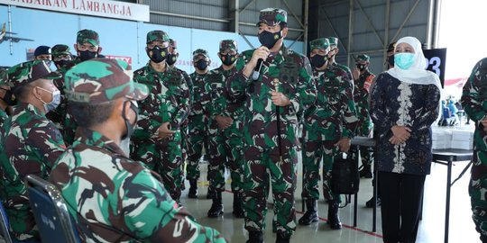 Panglima Hadi Pimpin Vaksinasi Tahap Dua Prajurit TNI di Malang Raya