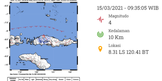 Gempa Magnitudo 4 Guncang Ruteng Manggarai