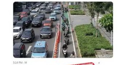 CEK FAKTA: Tidak Benar Ini Foto Jalur Sepeda Motor di Jakarta