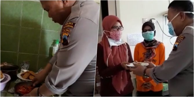 polisi bikin masakan buat nakes