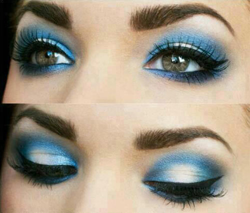 ilustrasi make up mata biru