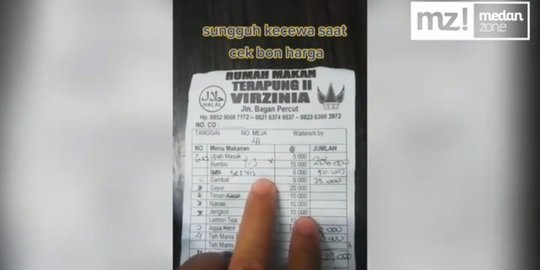 Viral Pria Unggah Bon Warung Makan, Kaget Kena Biaya Servis Rp50 Ribu Gara-gara Ini