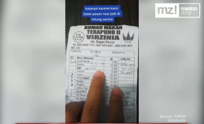 viral pria pamer bon warung makan kaget kena biaya servis rp50 ribu gara gara ini