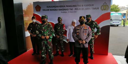 Kapolri dan Panglima TNI Apresiasi Suksesnya Pelaksanaan Vaksinasi di Jatim