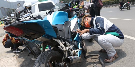 Puluhan Pemotor Berknalpot Bising Terjaring Razia di Depok