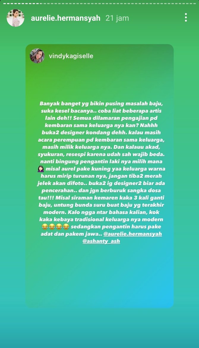 pakaian aurel hermansyah