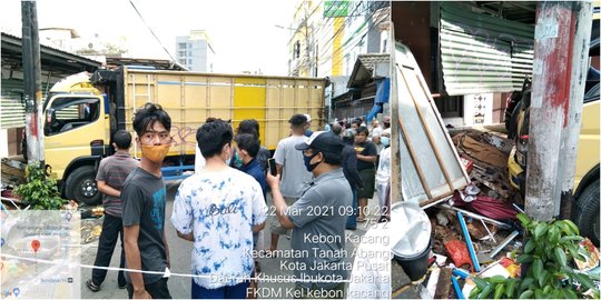 Makan Lontong Sayur, Seorang Nenek Tewas Tertabrak Truk di Tanah Abang